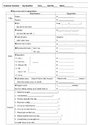 worksheet for tag questions