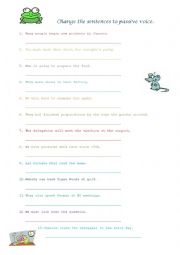 English Worksheet: Passive voice exercises