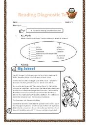 English Worksheet: Reading diagnostic test