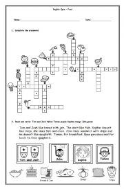 English Worksheet: Food - Like - Likes - Do - Does