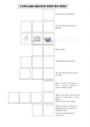 English Worksheet: Cupcake recipe - step by step 2/2