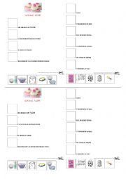 English Worksheet: Cupcake recipe - ingredients 1/2