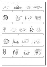 English Worksheet: Food