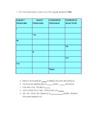 English Worksheet: Pronouns