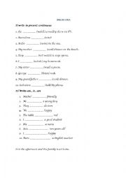 English Worksheet: present continous 