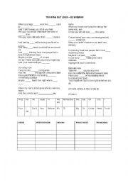 English Worksheet: Thinking Out Loud - Ed Sheeran Fill in Gap Worksheet