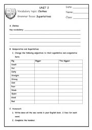 English Worksheet: Comparatives