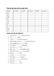 English Worksheet: past tense