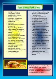 English Worksheet: Fast food/junk food