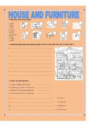 English Worksheet: HOUSE AND FURNITURE