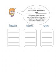 English Worksheet: word classification