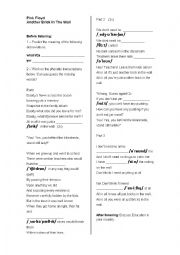 English Worksheet: Another brick in the wall