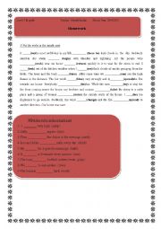 English Worksheet: take home test 