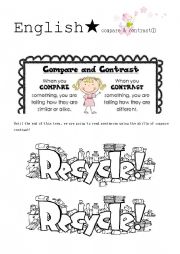 English Worksheet: compare contrast worksheet