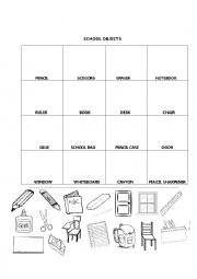 English Worksheet: SCHOOL THINGS