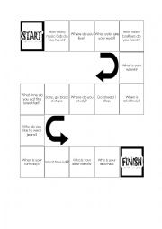 English Worksheet: WH-questions Board Game
