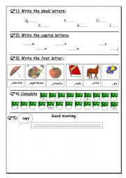 English Worksheet: Alphabet and numbers