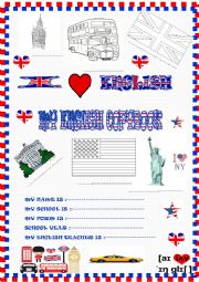 English Worksheet: New copybook cover with tasks