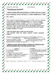 English Worksheet: consolidation 