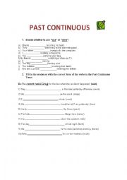 English Worksheet: Past continuous.