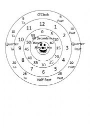 English Worksheet: Learning to read time printable clock