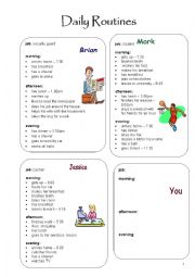 English Worksheet: Daily Routines