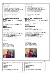 English Worksheet: song no way no - magic