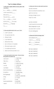 English Worksheet: Song 