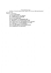 English Worksheet: Follow My Instructions