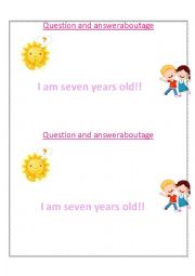 English Worksheet: How old are you?