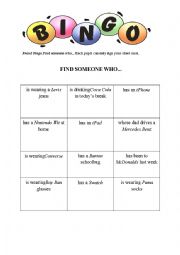 Brand Bingo_Find someone who...