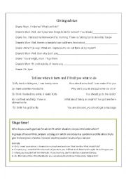 English Worksheet: Giving advice