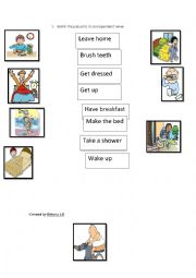 English Worksheet: Daily Routine - Vocabulary