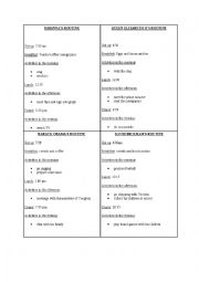 English Worksheet: Famous persons routine