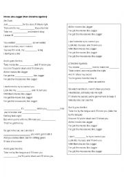 English Worksheet: SONG : MOVES LIKE JAGGER - MAROON 5