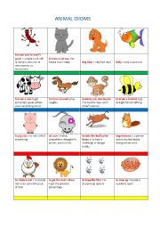 English Worksheet: Animal Idioms