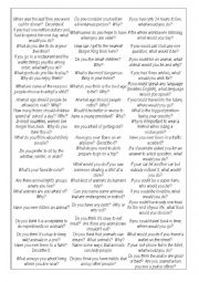 English Worksheet: Speaking questions 