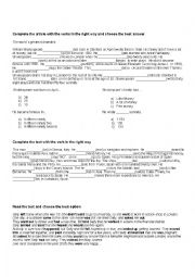 English Worksheet: simple past