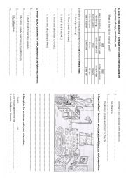 English Worksheet: Simple present and There is / there are