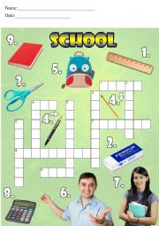 School Crossword Puzzle