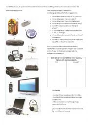 English Worksheet: Electronic devices