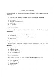 English Worksheet: American business idioms