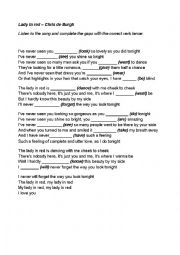 English Worksheet: Lady In Red