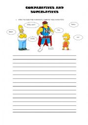 English Worksheet: comparatives and superlatives