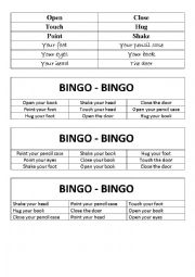 English Worksheet: Imperative BINGO