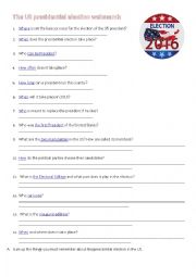 English Worksheet: 2016 US PRESIDENTIAL ELECTION