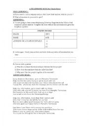 English Worksheet: Memphis Tennessee: activities for Chuck Berrys classic song