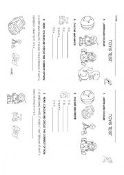 English Worksheet: TOYS TEST