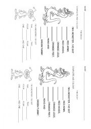English Worksheet: Monsters - Parts of the body