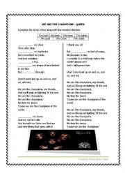English Worksheet: Present Perfect Tense - We are the champions - Queen